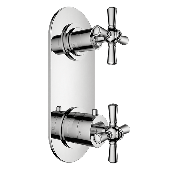 Santec - Lyra Trim (Non-Shared Function) - 1/2 Inch Thermostatic Trim With Volume Control And 2-Way Diverter