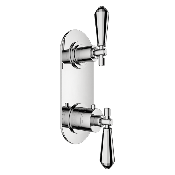 Santec - Evelyn Crystal Trim (Non-Shared Function) - 1/2 Inch Thermostatic Trim With Volume Control And 2-Way Diverter