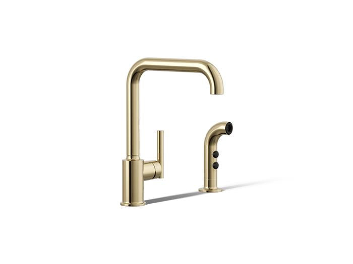 Kohler - Purist Single-Handle Kitchen Sink Faucet With Side Sprayer