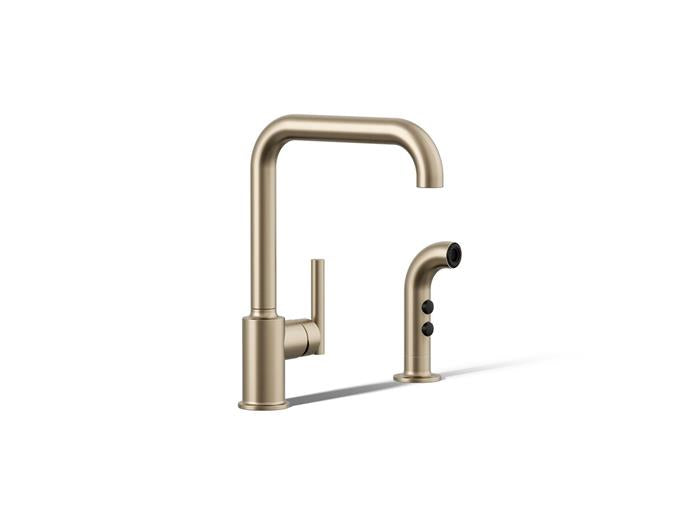 Kohler - Purist Single-Handle Kitchen Sink Faucet With Side Sprayer