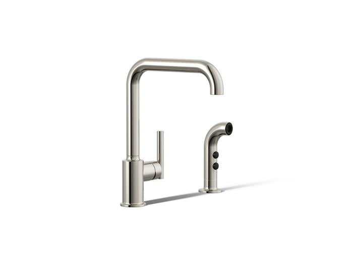 Kohler - Purist Single-Handle Kitchen Sink Faucet With Side Sprayer