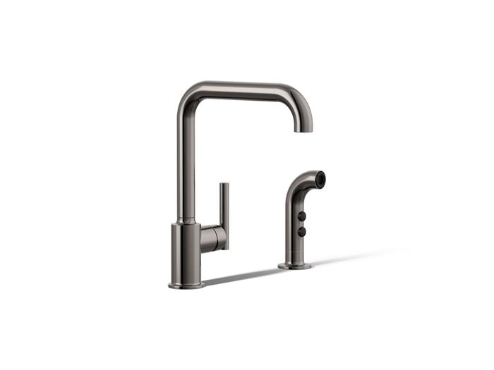 Kohler - Purist Single-Handle Kitchen Sink Faucet With Side Sprayer