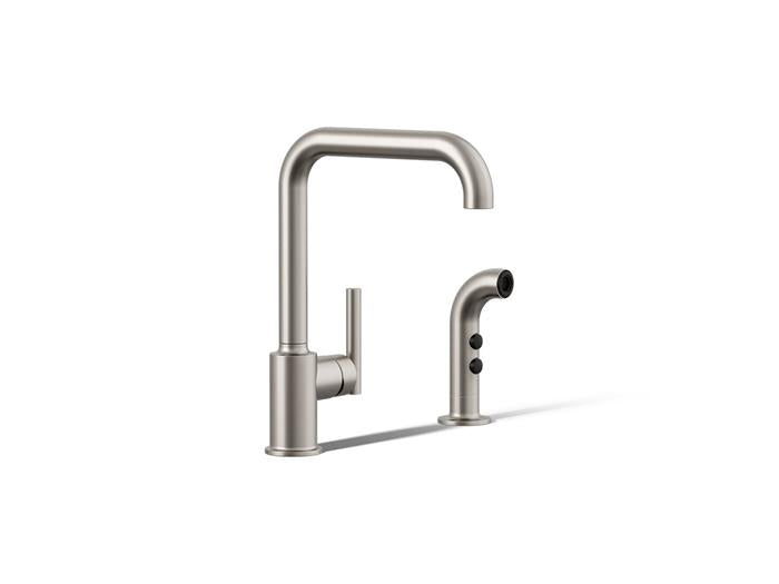 Kohler - Purist Single-Handle Kitchen Sink Faucet With Side Sprayer