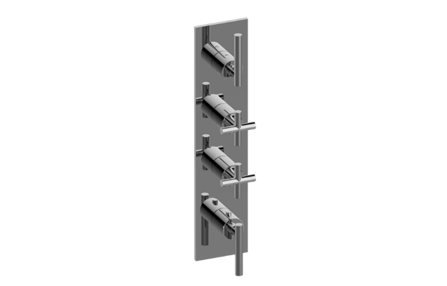 Graff - M.E./Terra Square M-Series Valve Trim with Four Handles