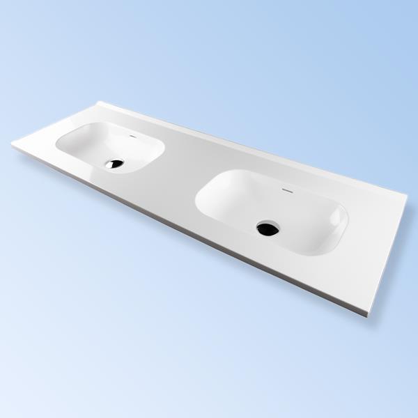 Lacava - Aquatre Vanity Top Solid Surface Sink With Overflow. W: 55-3/4 Inch, D: 18, H: 5-1/2 Inch