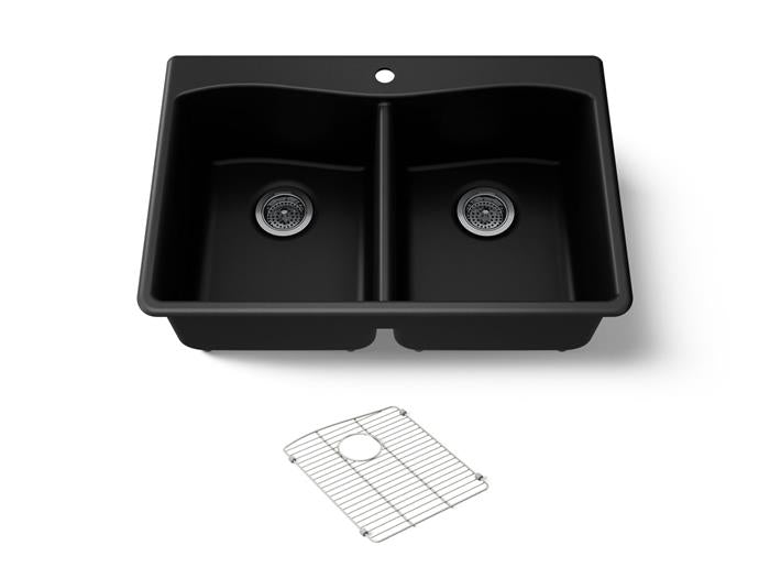 Kohler - Kennon 33 Inch Top-/Undermount Double-Bowl Kitchen Sink