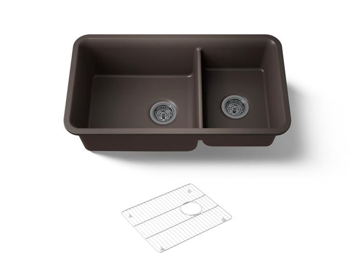 Kohler - Cairn 33-1/2 Inch Undermount Offset Double-Bowl Kitchen Sink
