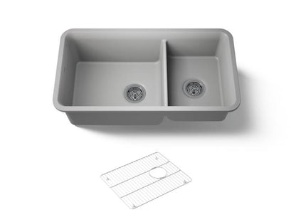 Kohler - Cairn 33-1/2 Inch Undermount Offset Double-Bowl Kitchen Sink