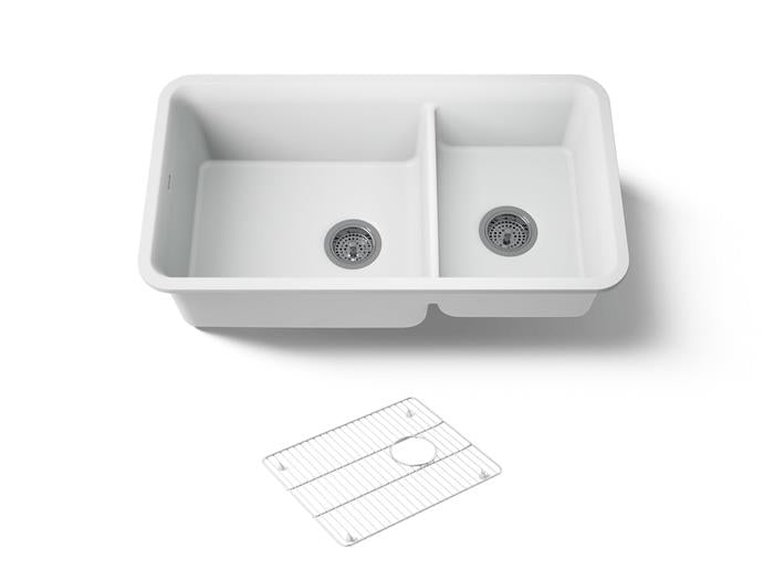 Kohler - Cairn 33-1/2 Inch Undermount Offset Double-Bowl Kitchen Sink
