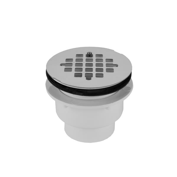 Jaclo - 2 Inch PVC Large Body Complete Shower Drain with Snap in Drain Plate (Glue)