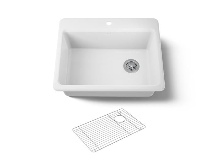 Kohler - Riverby 27 Inch Top-Mount Single-Bowl Kitchen Sink - Single Hole