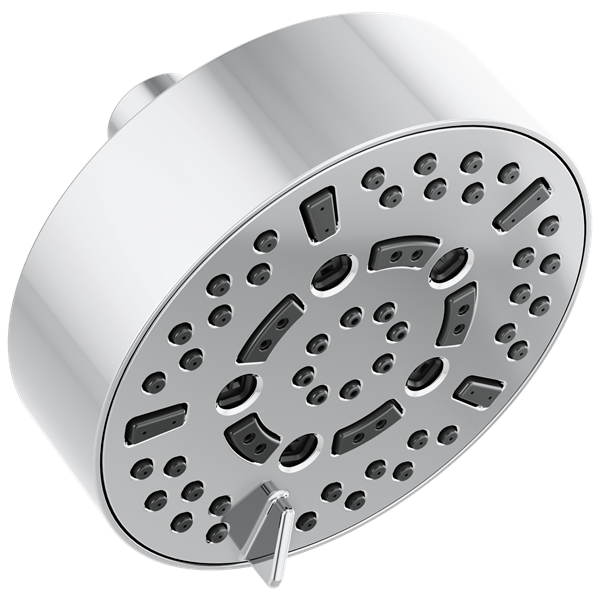 Brizo - Essential Shower 5 Inch Linear Round H2Okinetic Multi-Function Wall Mount Shower Head - 2.5 GPM