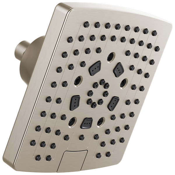 Brizo - Essential Shower 7 Inch Linear Square H2Okinetic Multi-Function Wall Mount Shower Head - 2.5 GPM