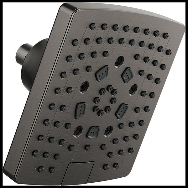 Brizo - Essential Shower 7 Inch Linear Square H2Okinetic Multi-Function Wall Mount Shower Head - 2.5 GPM