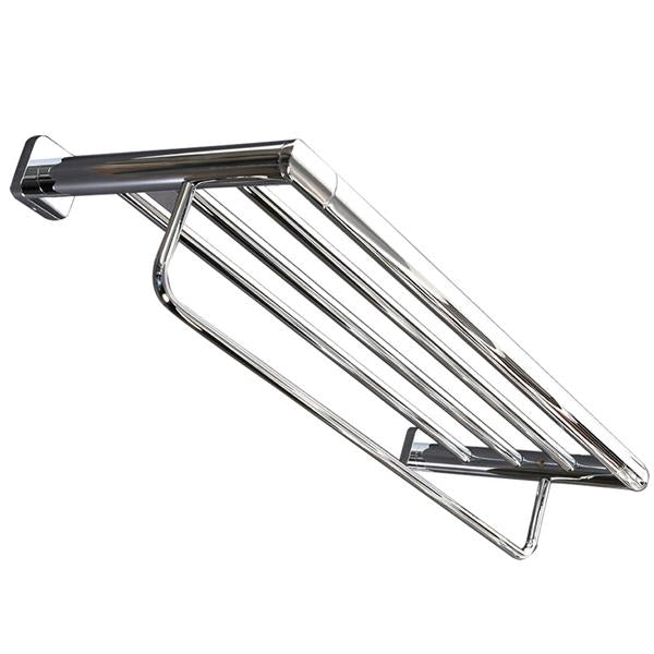 Lacava - Aquatre Wall-Mount Towel Rack With A Towel Bar, Made Of Chrome Plated Brass. W: 23 5/8 Inch, D: 9 3/8 Inch, H: 4 3/4 Inch.