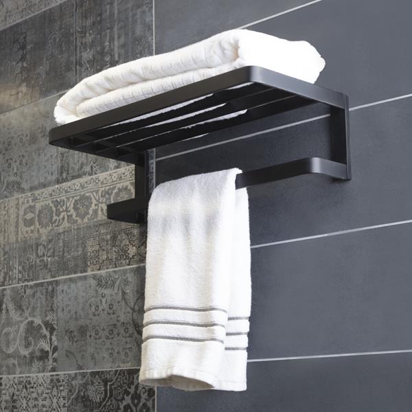 Lacava - Giulia Wall-Mount Towel Rack With A Towel Bar, Made Of Chrome Plated Brass. W: 19 3/4 Inch, D: 8 1/4 Inch, H: 5 1/4 Inch.