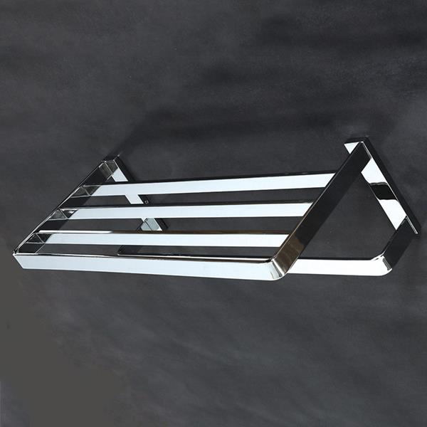 Lacava - Giulia Wall-Mount Towel Rack With A Towel Bar, Made Of Chrome Plated Brass. W: 19 3/4 Inch, D: 8 1/4 Inch, H: 5 1/4 Inch.