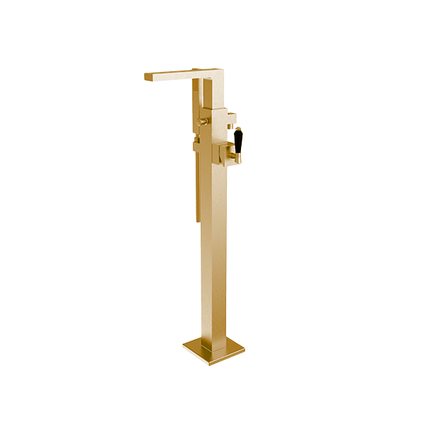 Santec - Edo Crystal Trim - Floor Mount Tub Filler With Hand Shower