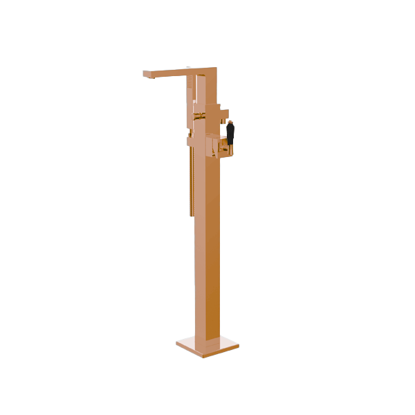 Santec - Edo Crystal Trim - Floor Mount Tub Filler With Hand Shower