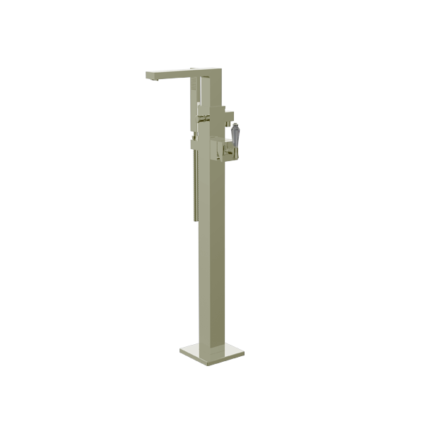 Santec - Edo Crystal Trim - Floor Mount Tub Filler With Hand Shower