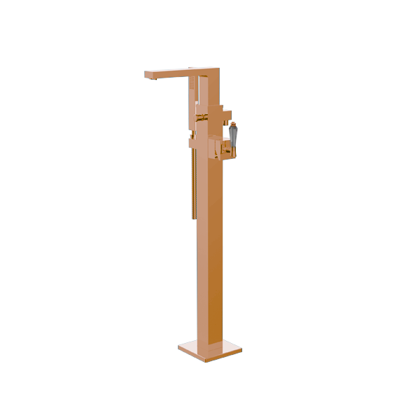 Santec - Edo Crystal Trim - Floor Mount Tub Filler With Hand Shower