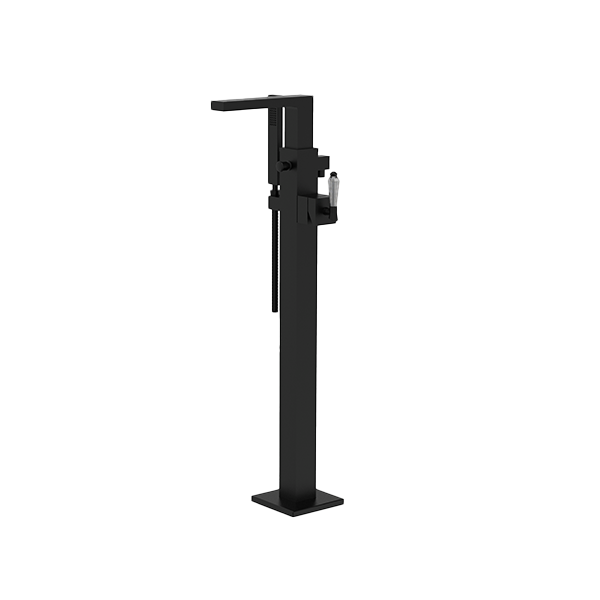 Santec - Edo Crystal Trim - Floor Mount Tub Filler With Hand Shower