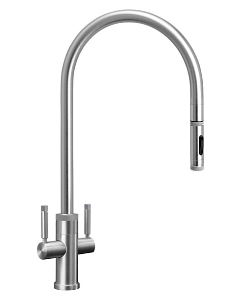 Waterstone - Industrial 2 Handle Pull-Down Kitchen Faucet Ext. Reach, Toggle Sprayer