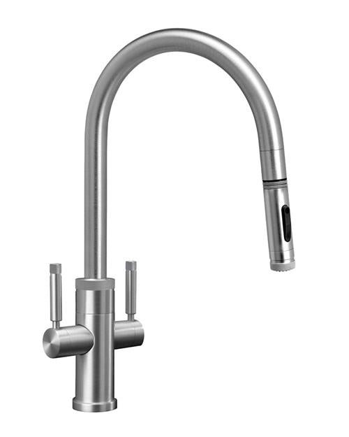 Waterstone - Industrial 2 Handle Pull-Down Kitchen Faucet, Angled Spout, Toggle Sprayer