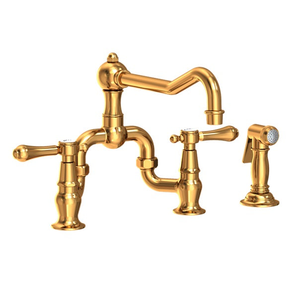 Newport Brass - Chesterfield Kitchen Bridge Faucet with Side Spray