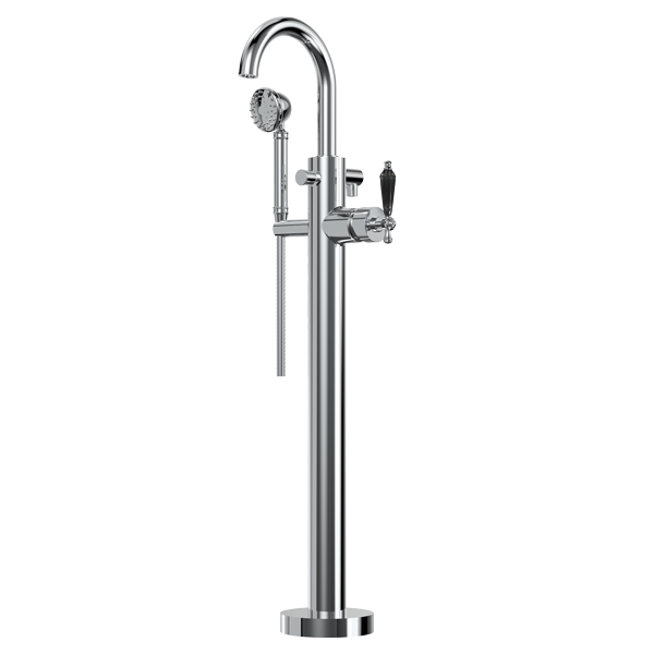 Santec - Klassica Crystal Trim - Floor Mount Tub Filler With Hand Shower