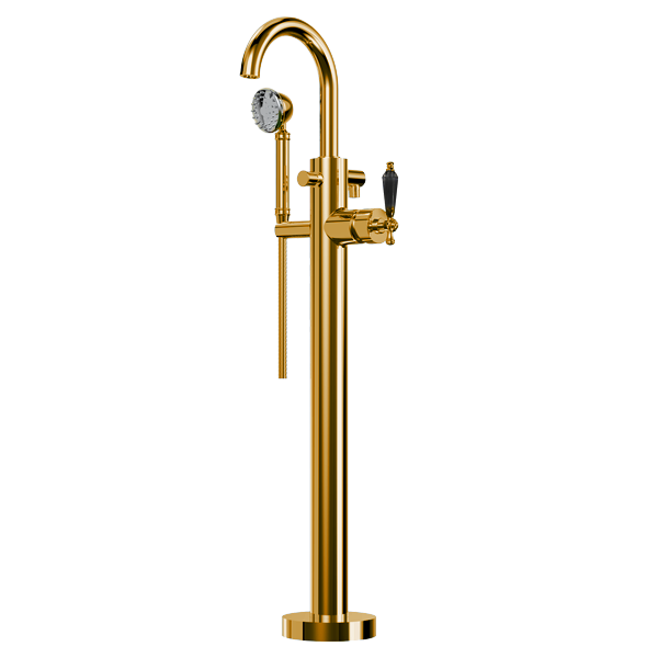 Santec - Klassica Crystal Trim - Floor Mount Tub Filler With Hand Shower