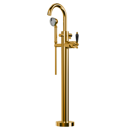 Santec - Klassica Crystal Trim - Floor Mount Tub Filler With Hand Shower