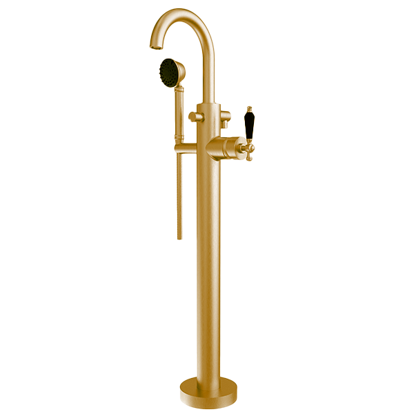 Santec - Klassica Crystal Trim - Floor Mount Tub Filler With Hand Shower