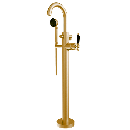 Santec - Klassica Crystal Trim - Floor Mount Tub Filler With Hand Shower