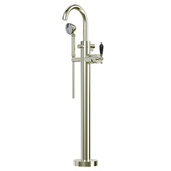 Santec - Klassica Crystal Trim - Floor Mount Tub Filler With Hand Shower