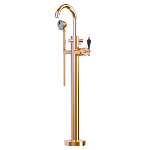 Santec - Klassica Crystal Trim - Floor Mount Tub Filler With Hand Shower