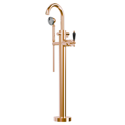 Santec - Klassica Crystal Trim - Floor Mount Tub Filler With Hand Shower