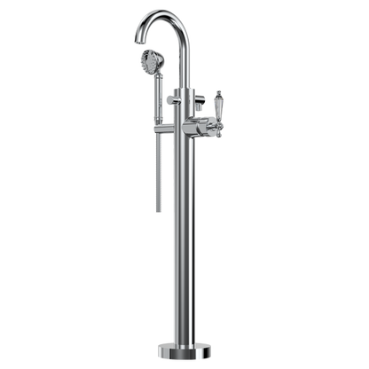 Santec - Klassica Crystal Trim - Floor Mount Tub Filler With Hand Shower