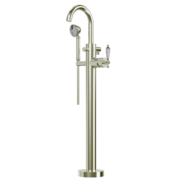 Santec - Klassica Crystal Trim - Floor Mount Tub Filler With Hand Shower
