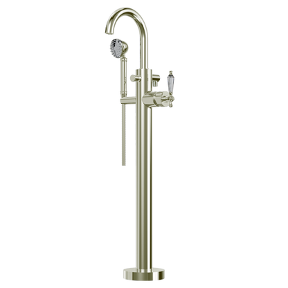 Santec - Klassica Crystal Trim - Floor Mount Tub Filler With Hand Shower