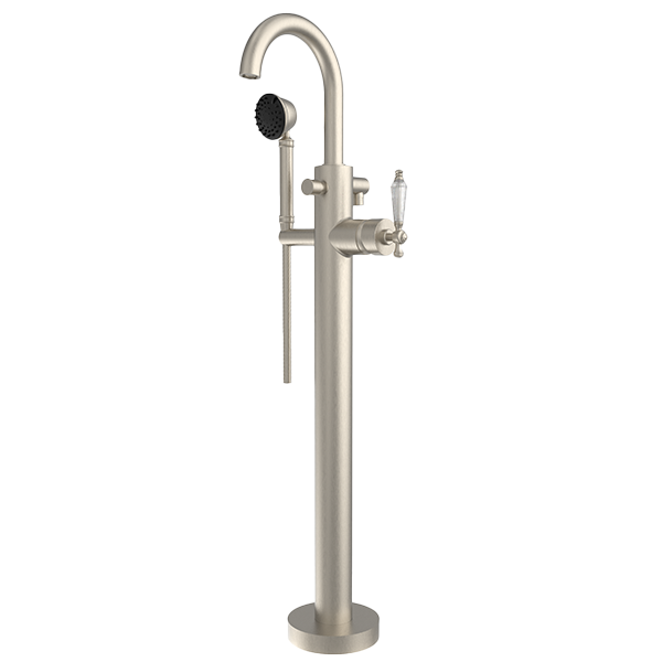 Santec - Klassica Crystal Trim - Floor Mount Tub Filler With Hand Shower