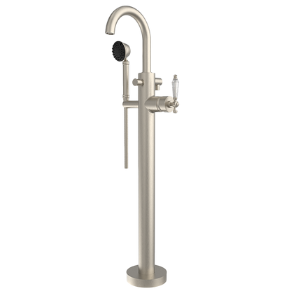 Santec - Klassica Crystal Trim - Floor Mount Tub Filler With Hand Shower