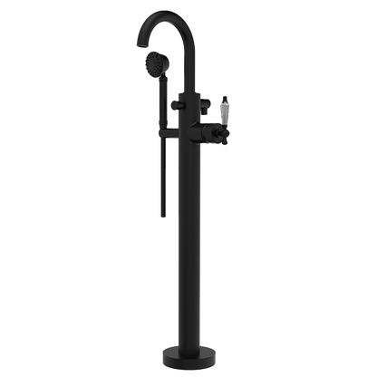 Santec - Klassica Crystal Trim - Floor Mount Tub Filler With Hand Shower
