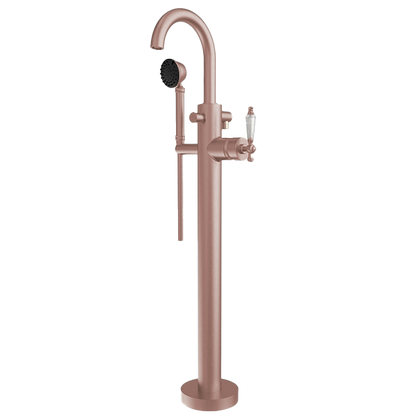 Santec - Klassica Crystal Trim - Floor Mount Tub Filler With Hand Shower