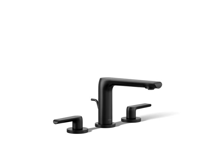 Kohler - Avid Widespread Lavatory Faucet, Lever, 1.0Gpm - Matte Black