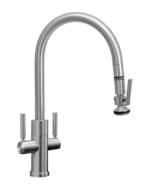Waterstone - Modern 2 Handle Plp Pulldown Faucet - Angled Spout - Lever Sprayer