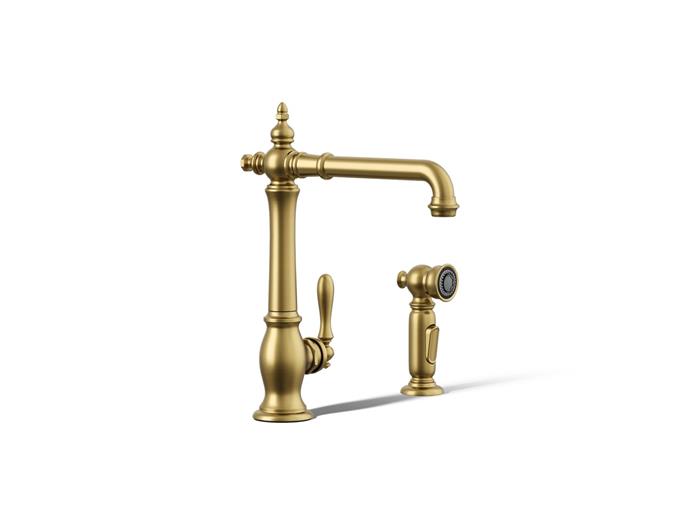 Kohler - Artifacts Single-Handle Kitchen Sink Faucet With Side Sprayer