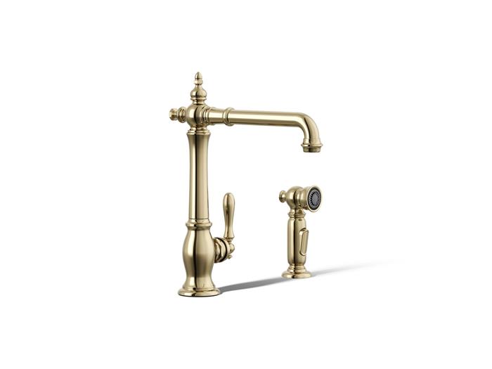 Kohler - Artifacts Single-Handle Kitchen Sink Faucet With Side Sprayer