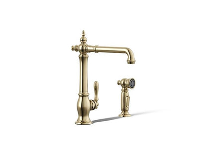 Kohler - Artifacts Single-Handle Kitchen Sink Faucet With Side Sprayer