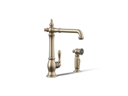 Kohler - Artifacts Single-Handle Kitchen Sink Faucet With Side Sprayer